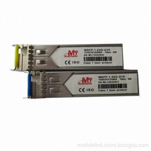 1.25Gbps SFP WDM 10km LC Connector Fiber-optic Modules, +3.3V Single Power Supply
